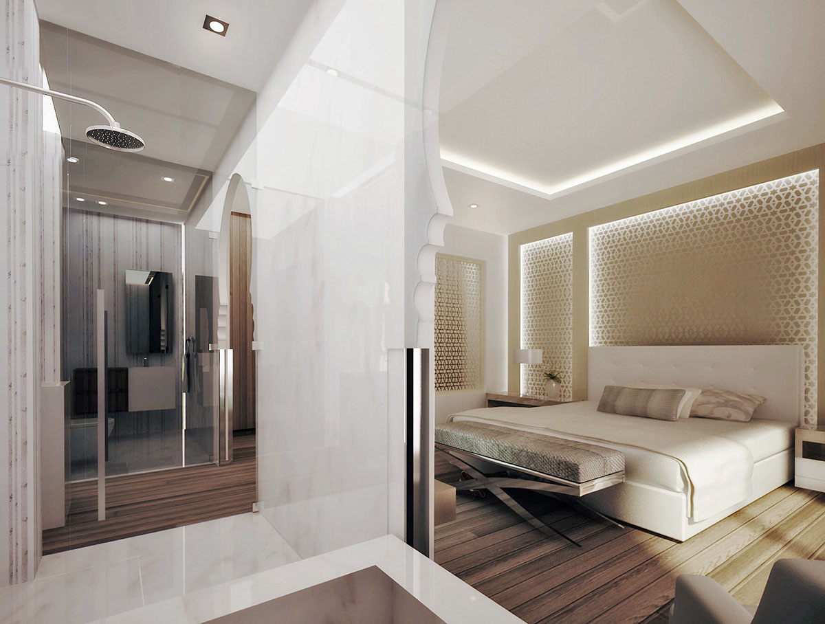 bedroom hotel islamic art design Interior creative concept dubai interior design 