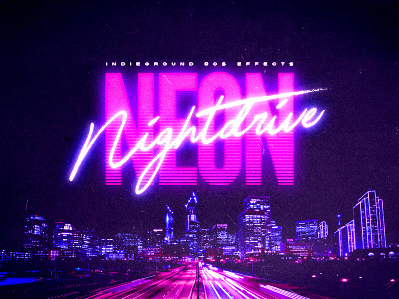 80s 1980s text effect photoshop resource psd Synthwave Retro Mockup rad