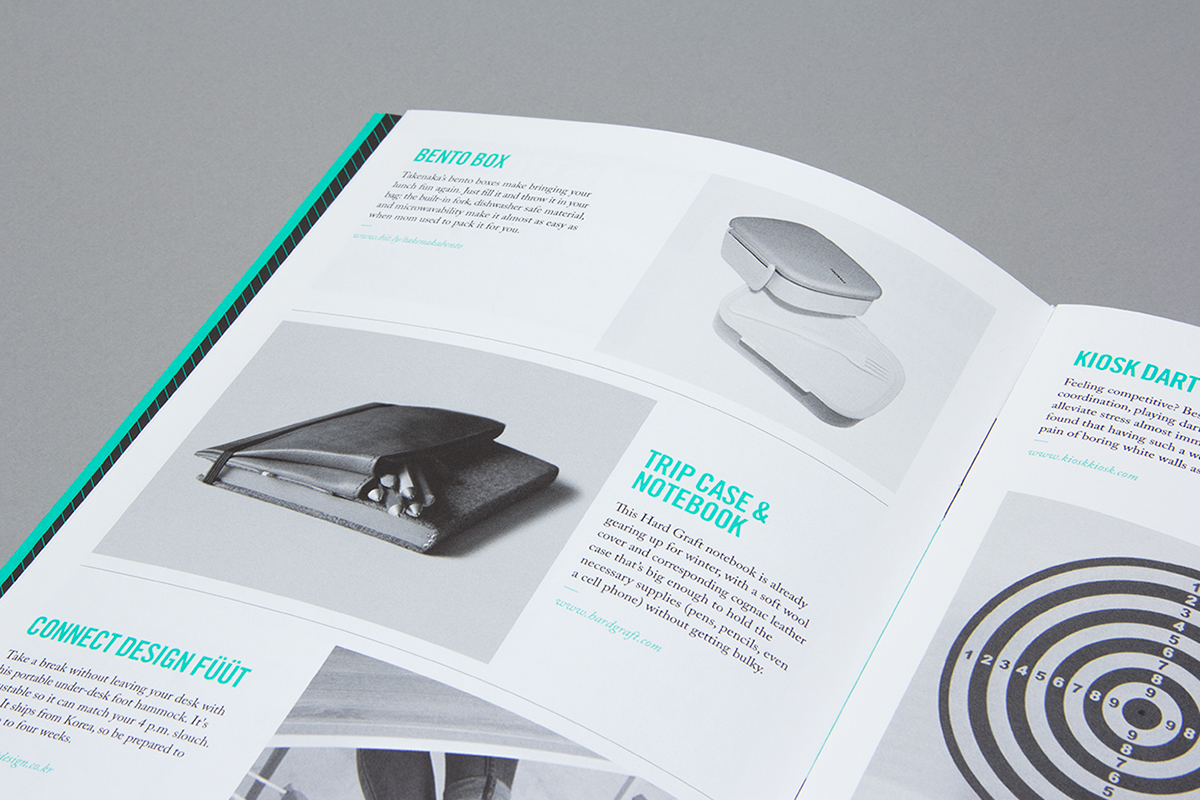 magazine Quarterly 99U Behance green design graphic simple minimal matias corea