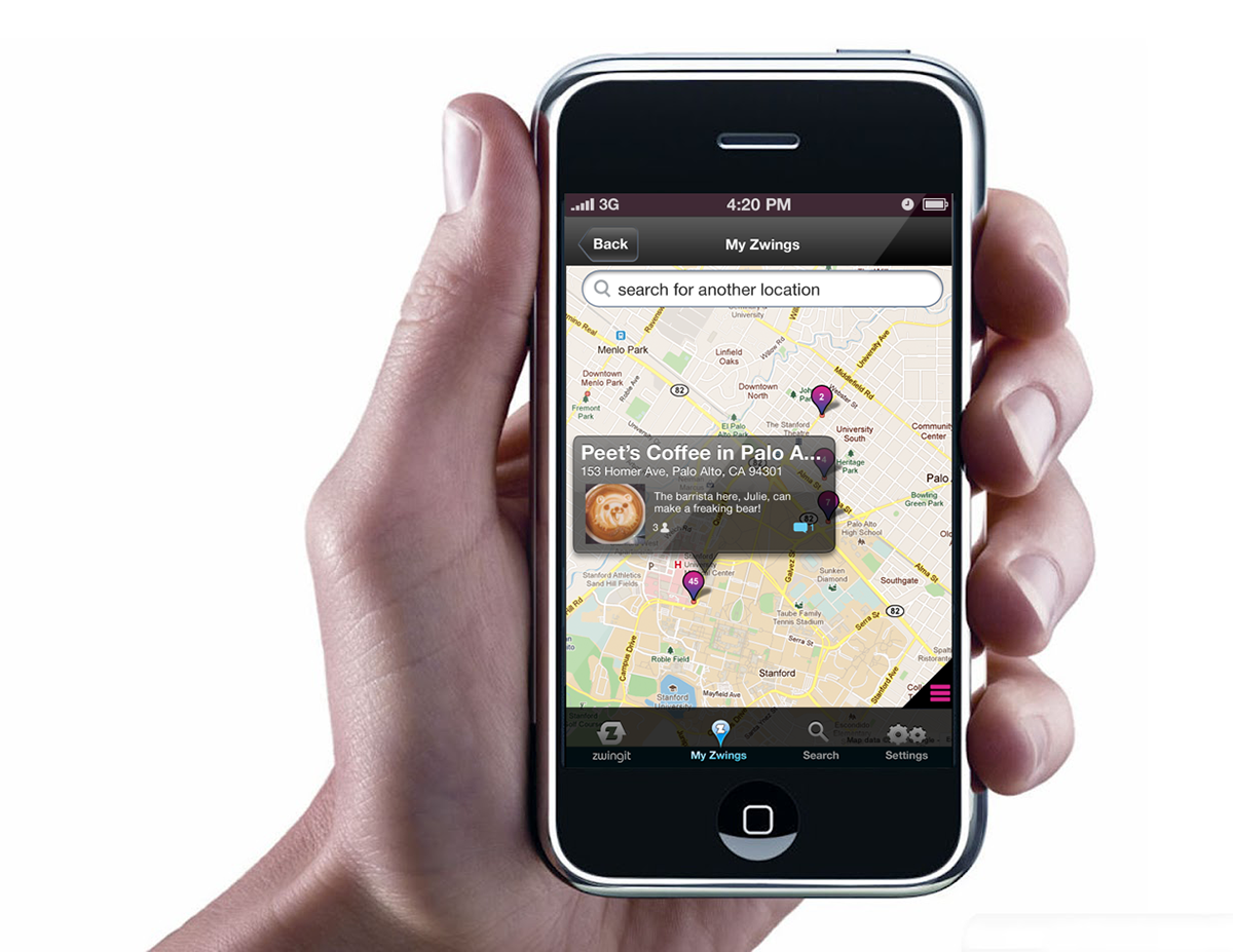 Zwingit Mobile app Phone App iphone app location based video