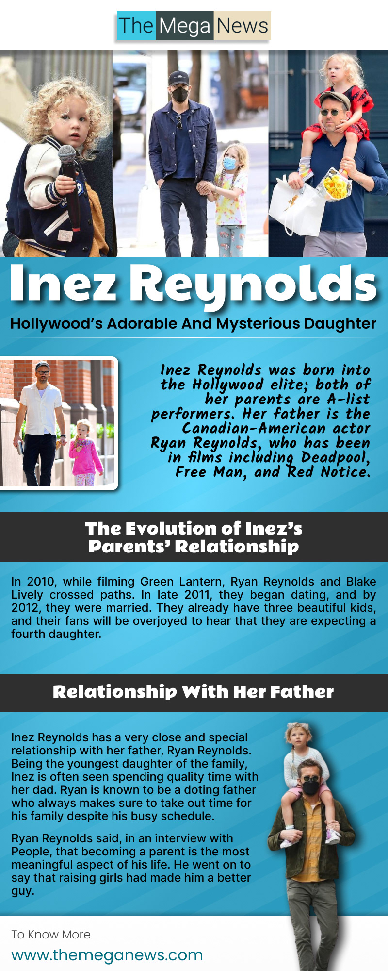 Blake Lively Celebrity DAUGHTER guest blog guest blogging guest post hollywood inez reynolds Ryan Reynolds themeganews