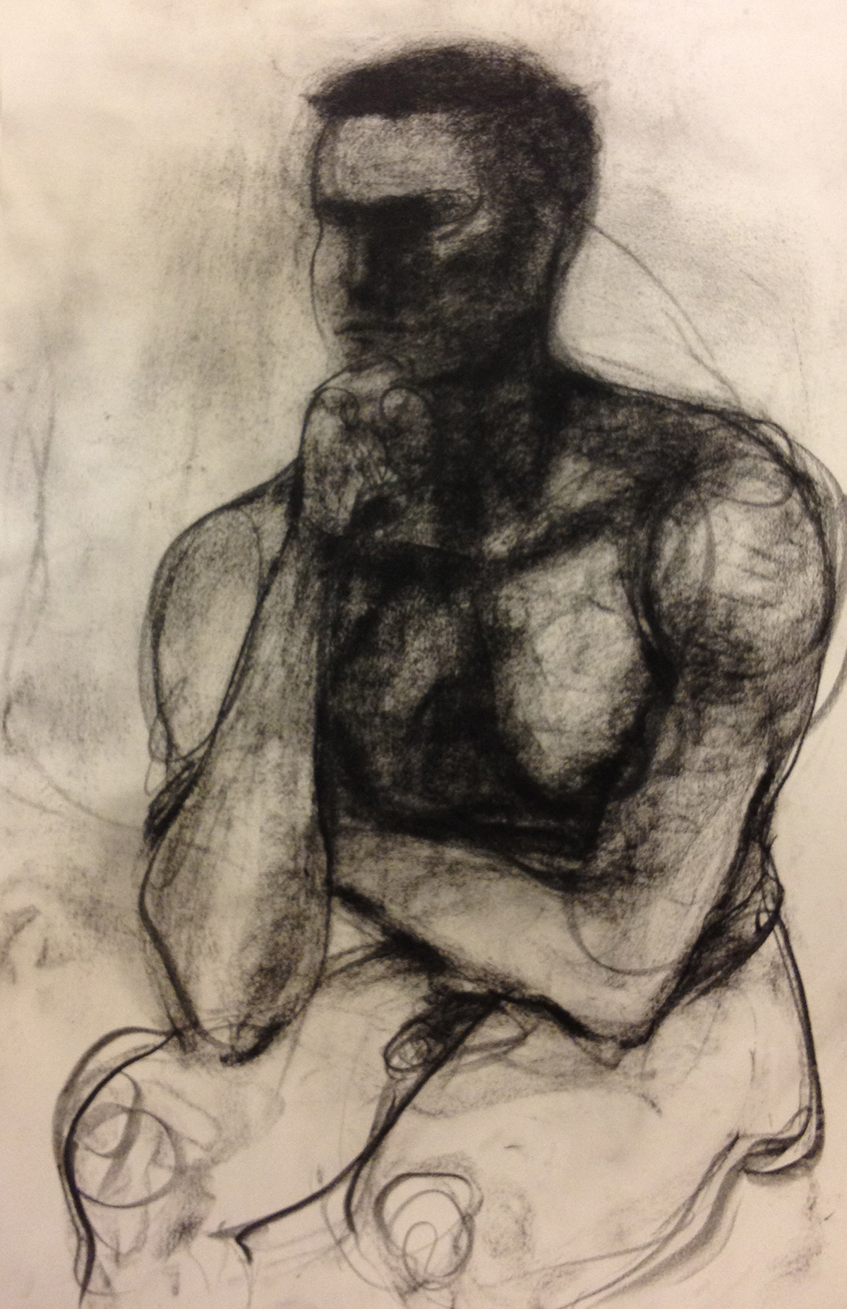 charcoal Figure Drawing sketching conte crayon nude organic sketchbook