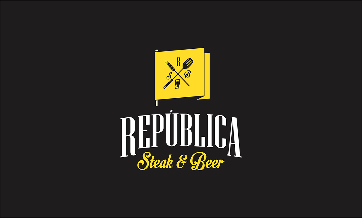 brand Logotype marca assinatura visual burger steak beer