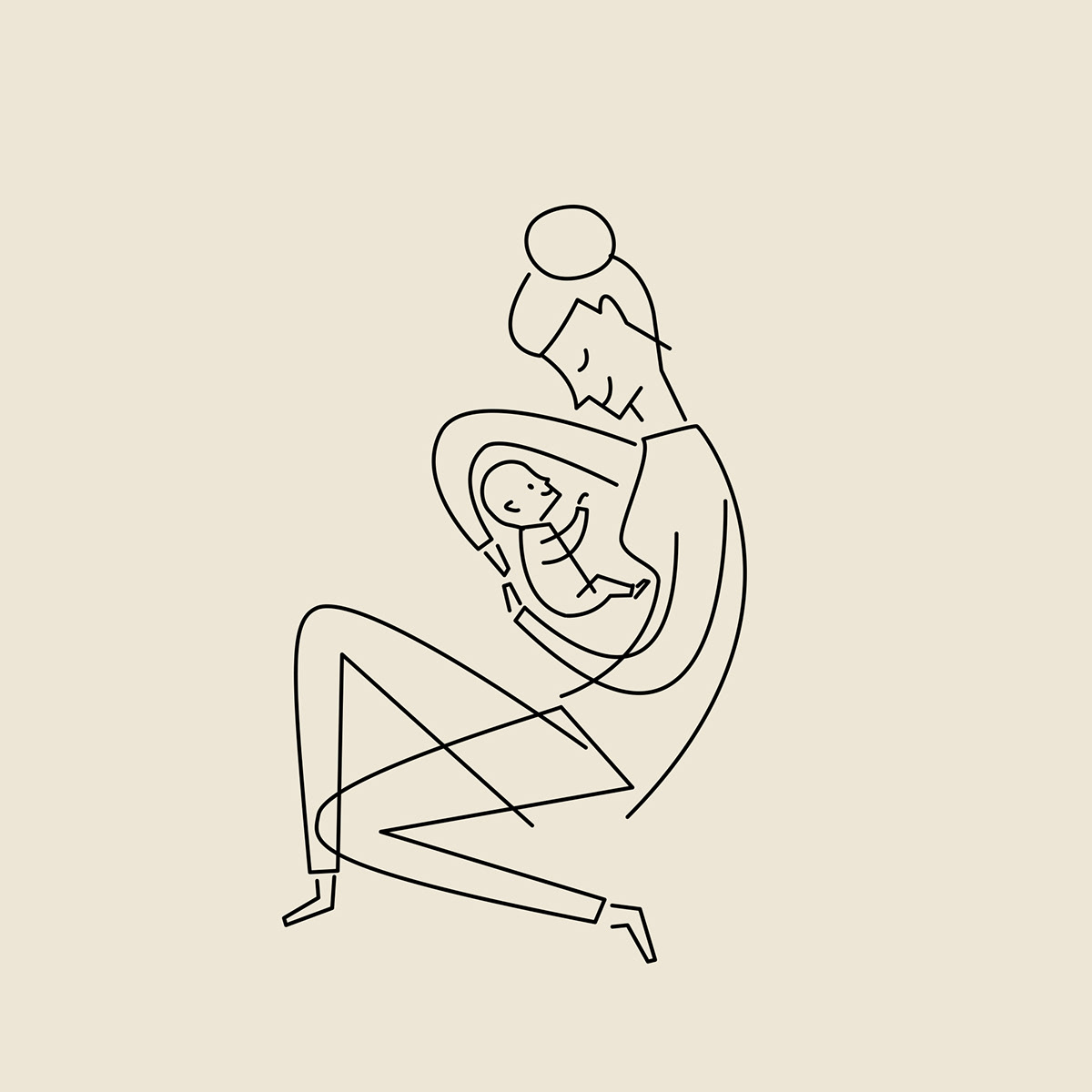 baby children illustration family ILLUSTRATION  Love motherhood working mom working parents