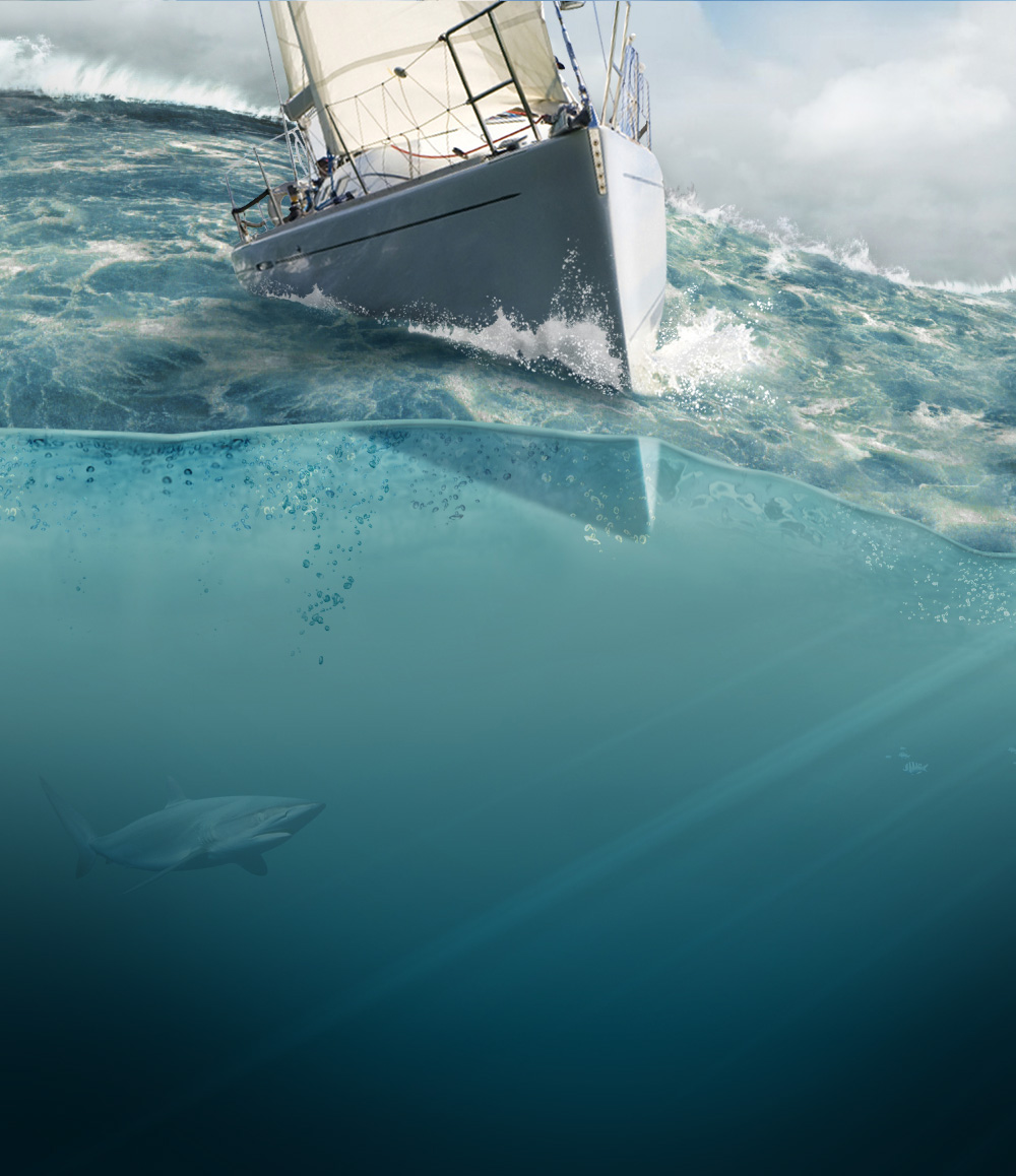 sea  yacht storm  water  Illustration  photomontage todytod  sailing waves slice Digital Art 