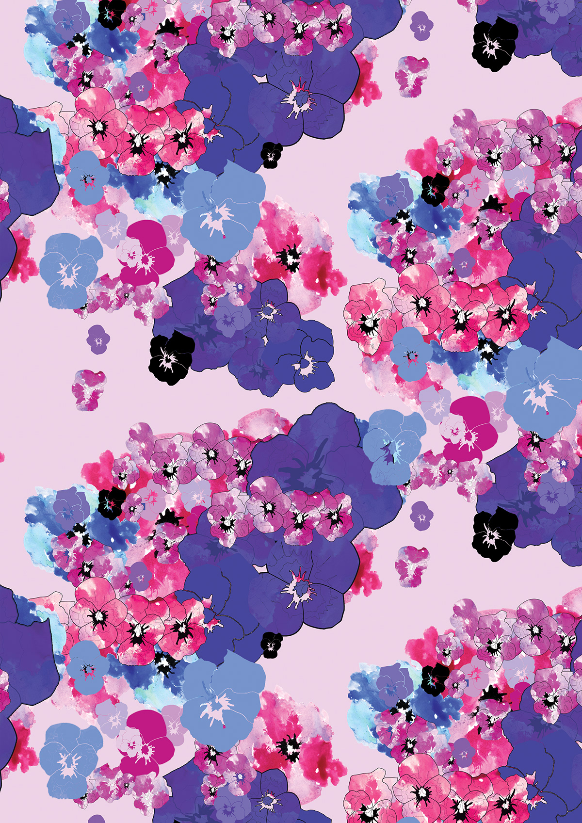 Flowers print textile pattern repeat