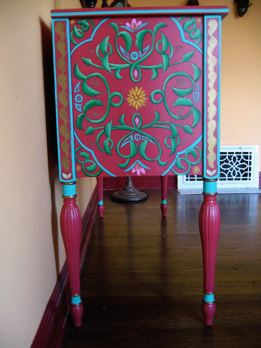 Hand Painted  furniture  antique  fine art  decorative  moroccan  indian  mexican