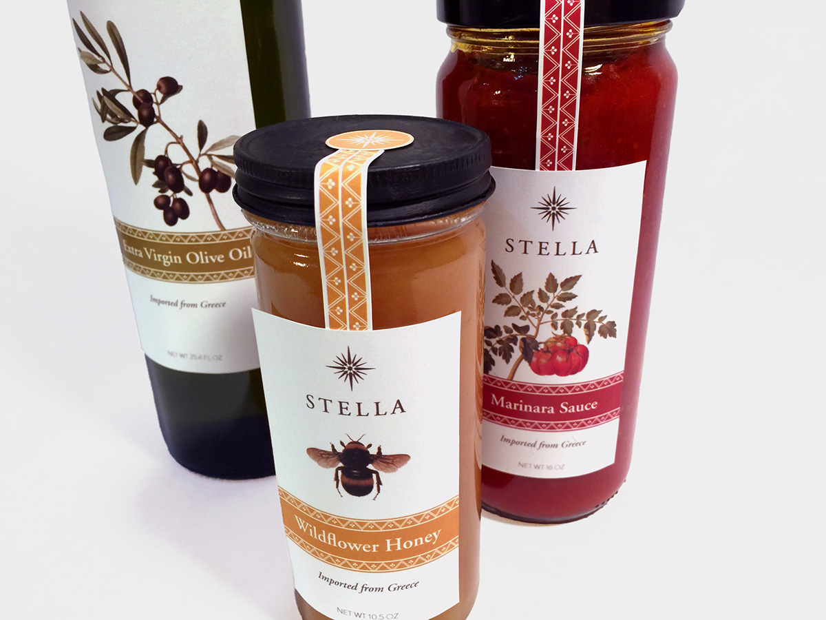 Stella Olive Oil marinara sauce  honey star italian package jars bottles Food  oil
