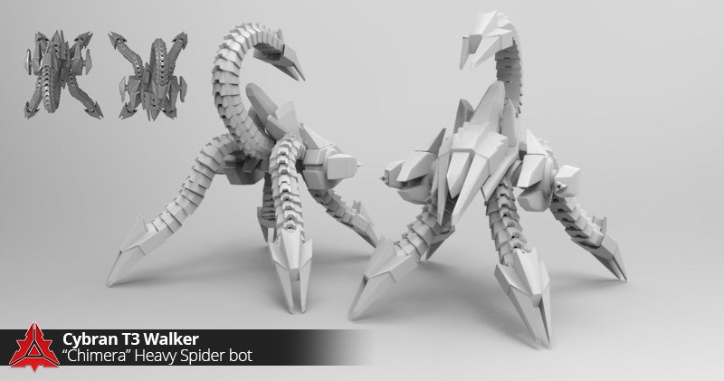 mech Fighter robot supremme commander mod revamp spiderbot bot Military Render 3D keyshot 3ds max