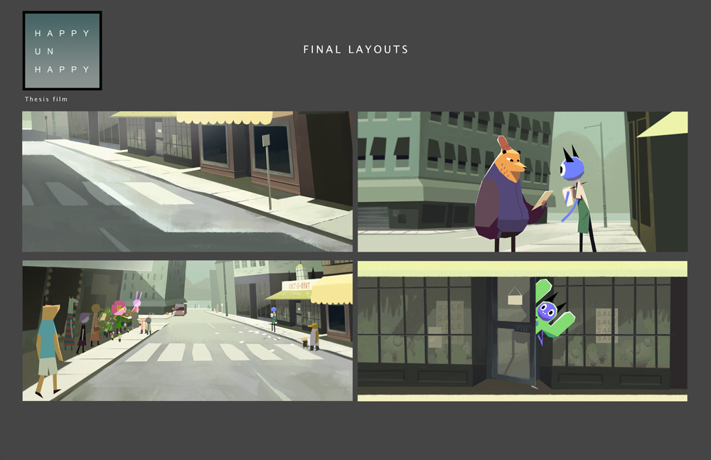 Visual Development Character design layout painting student film
