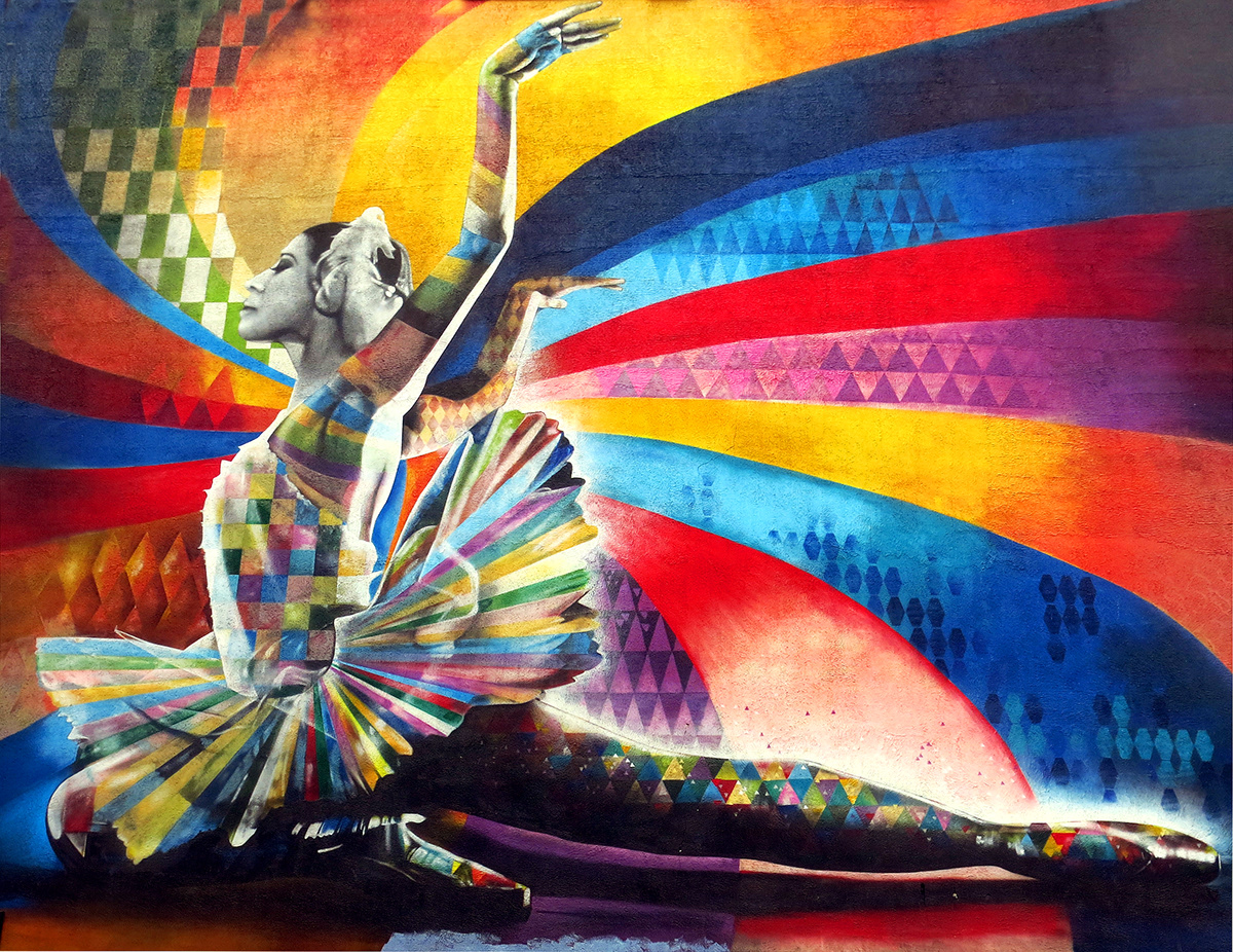 Maya Plisetskaya, Russian ballet dancer by Brazilian Eduardo Kobra street artist