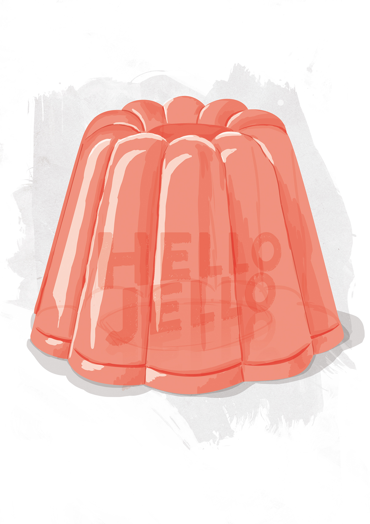 illustrations Food  jello Pudding hello