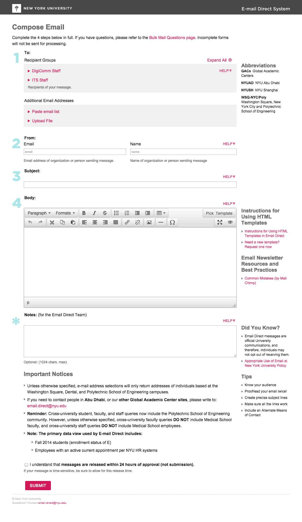 user experience user interface redesign Bulk Email