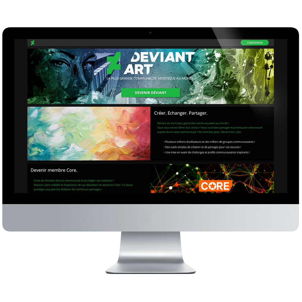 deviant art ux UI design Web
