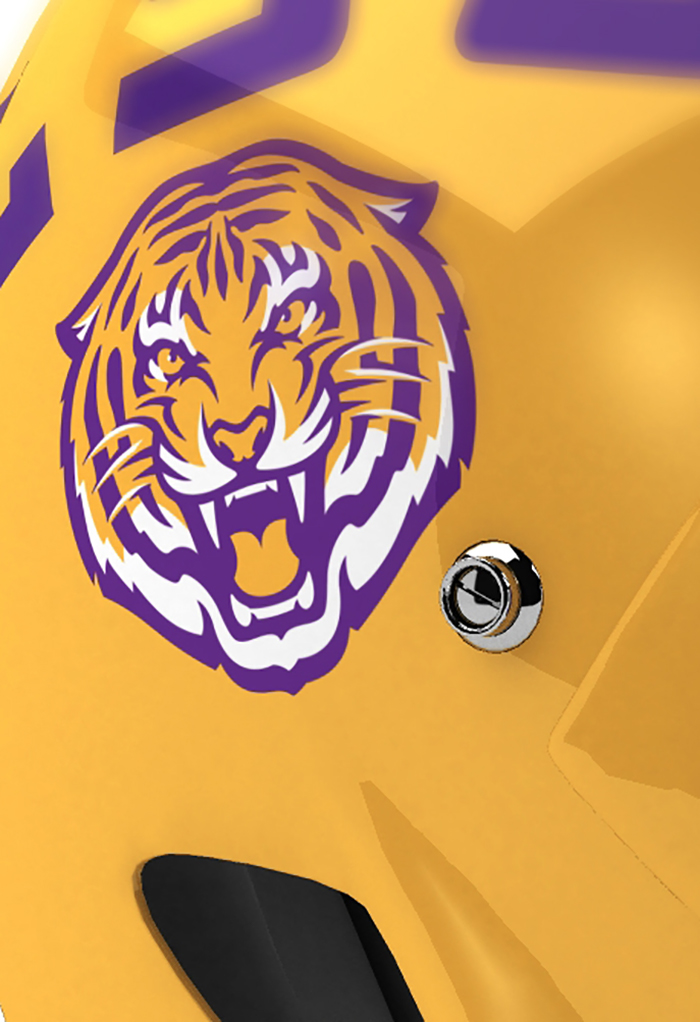 LSU tiger growl fangs yellow gold purple snarl fierce stripes concept
