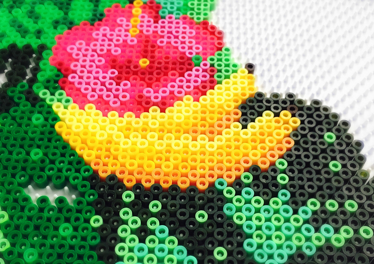 beads hama birth announcement Tropical Playful