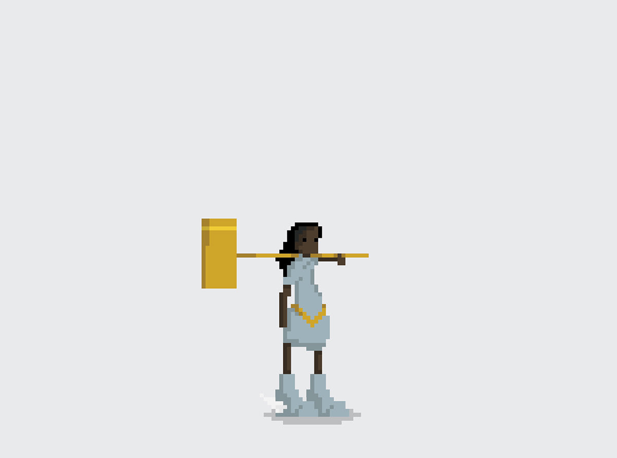 game Character design  Pixel art Character pixel concept design ILLUSTRATION  video warrior