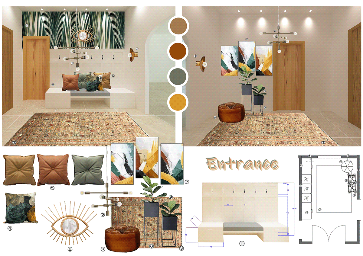 3dsmax architecture color palette design furniture Interior interior design  modern Render visualization