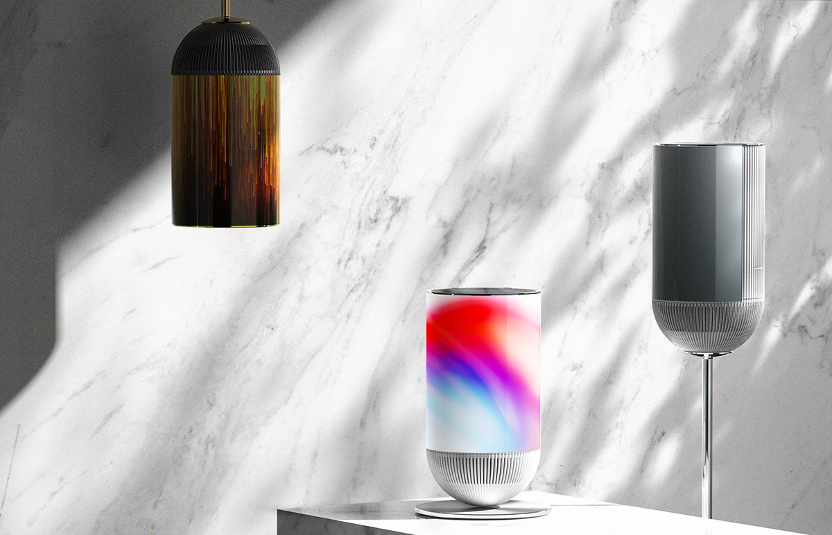 3D diffuser industrial design  OLED product product design  Render scent smart diffuser