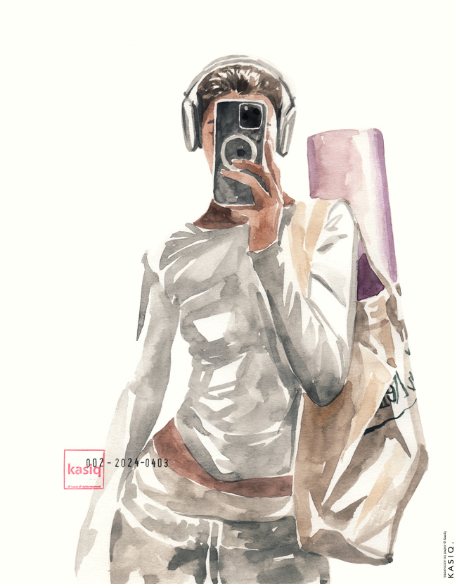 kasiq Drawing  Fashion  watercolor Style ILLUSTRATION  painting   fashion illustration selfie iphone