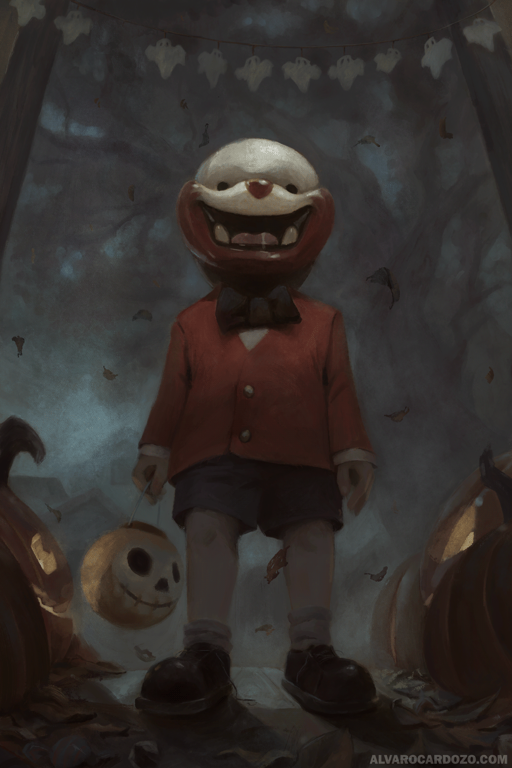 Alvaro Cardozo digital illustration Halloween horror night spooky weird