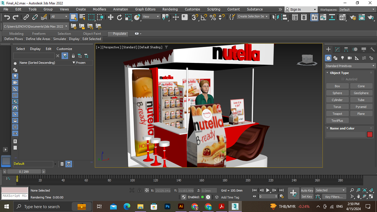 kiosk design booth 3D 3ds max