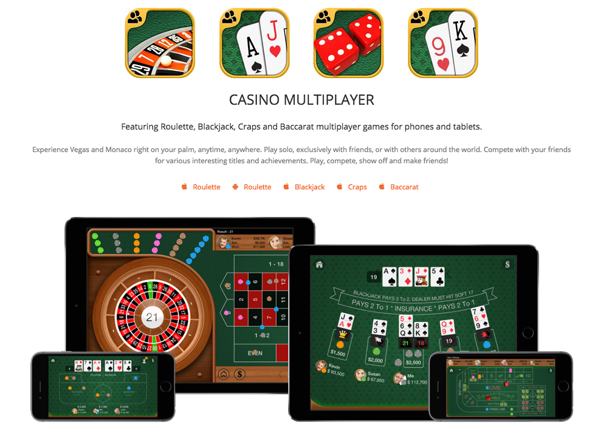 Featuring Roulette blackjack Craps and Baccarat multiplayer games for phones and tablets. app