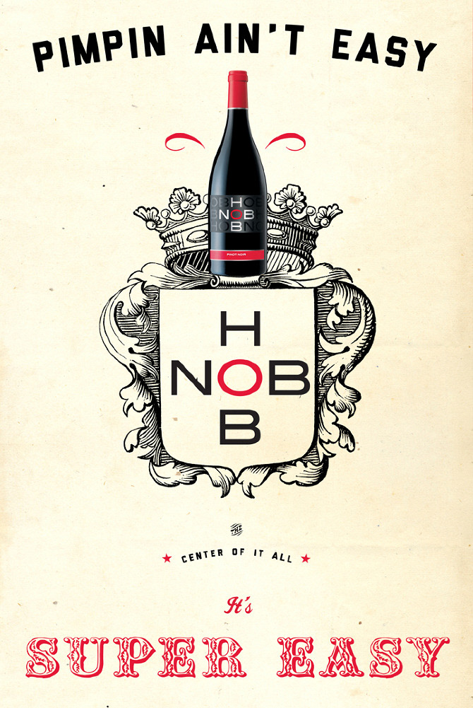 hobnob wine vintage print