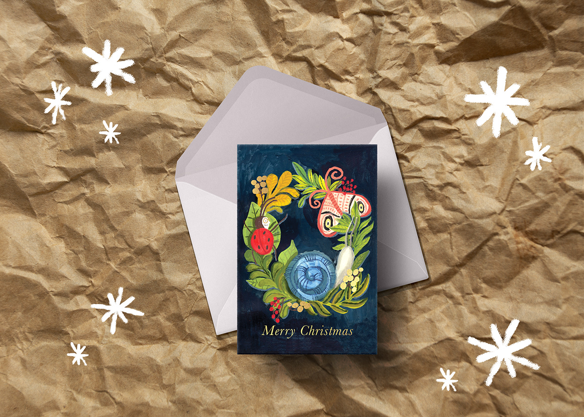 card Character Character design  Christmas christmas Tree design greeting card Holiday Nature winter