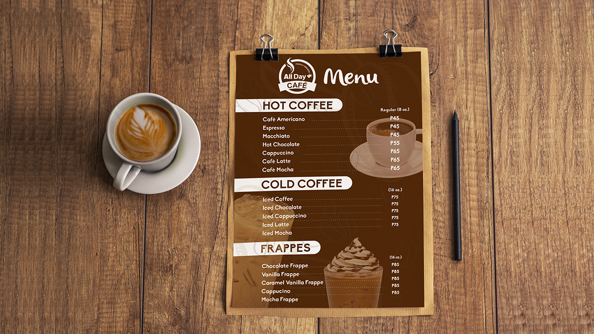 cafe menu Layout design.