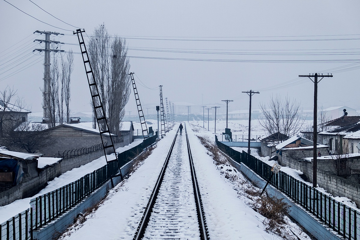 Photojournalist photographer human alone room abandoned Travel Turkey türkiye winter snowyday Landscape Nature train road