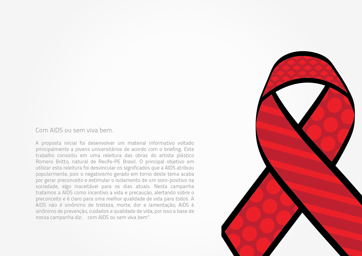 AIDS sida Romero Britto britto romero popart pop Brasil hiv Viva Bem Qualidade de vida Vida Prevenção campanha aids