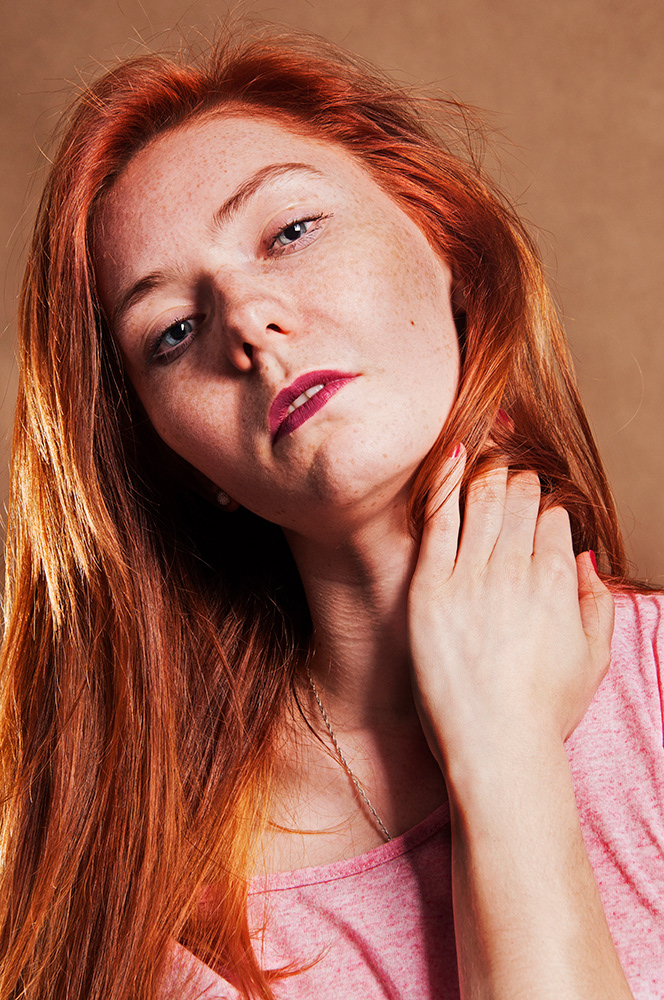 girl studio nude redhead woman portrait set blue eyes