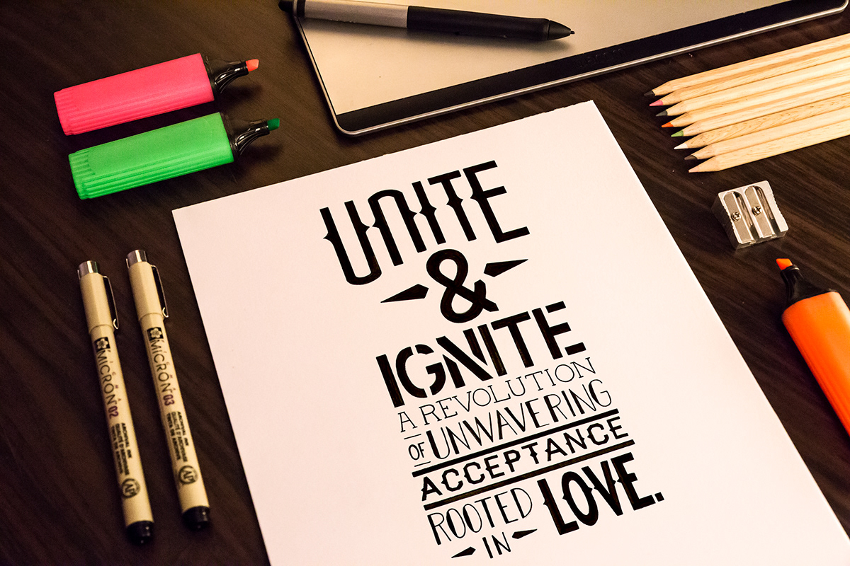 quote type typography   ink inked poster shirt Handlettering design