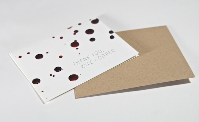 blood bloody kyle cooper thank you card process real blood