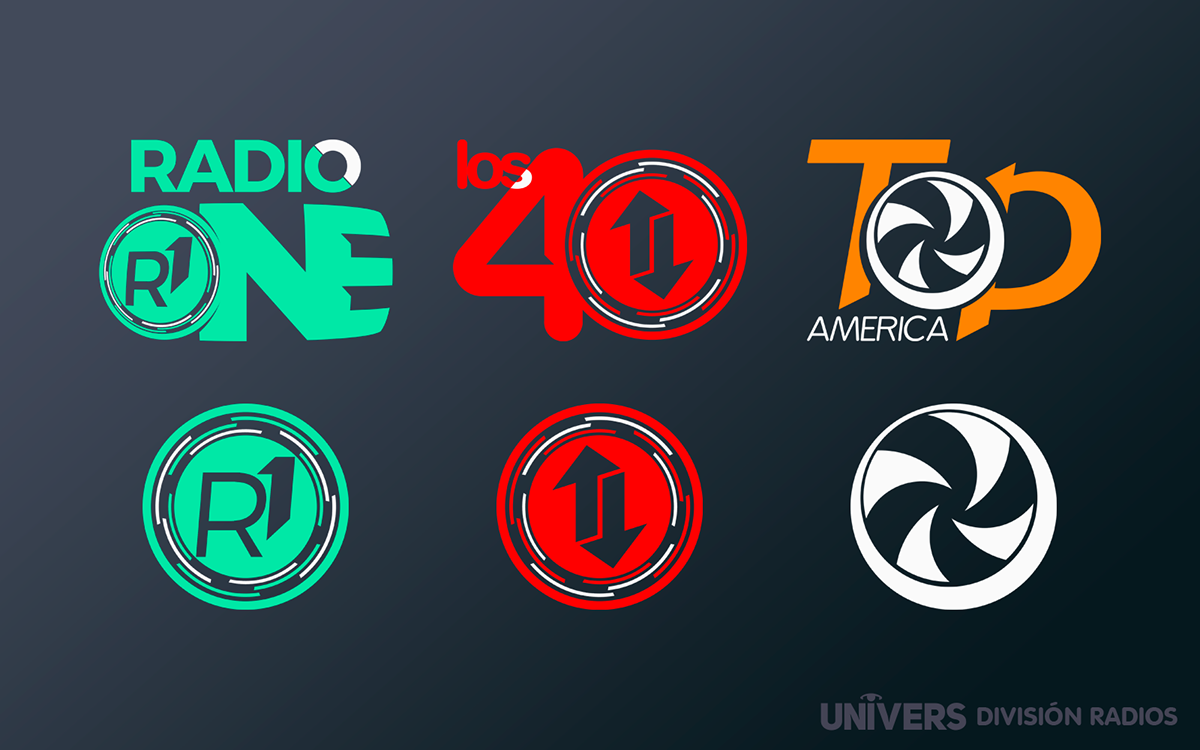 univers Radios univers radios radio one radio top américa radio los 40 venezuela Radio branding 
