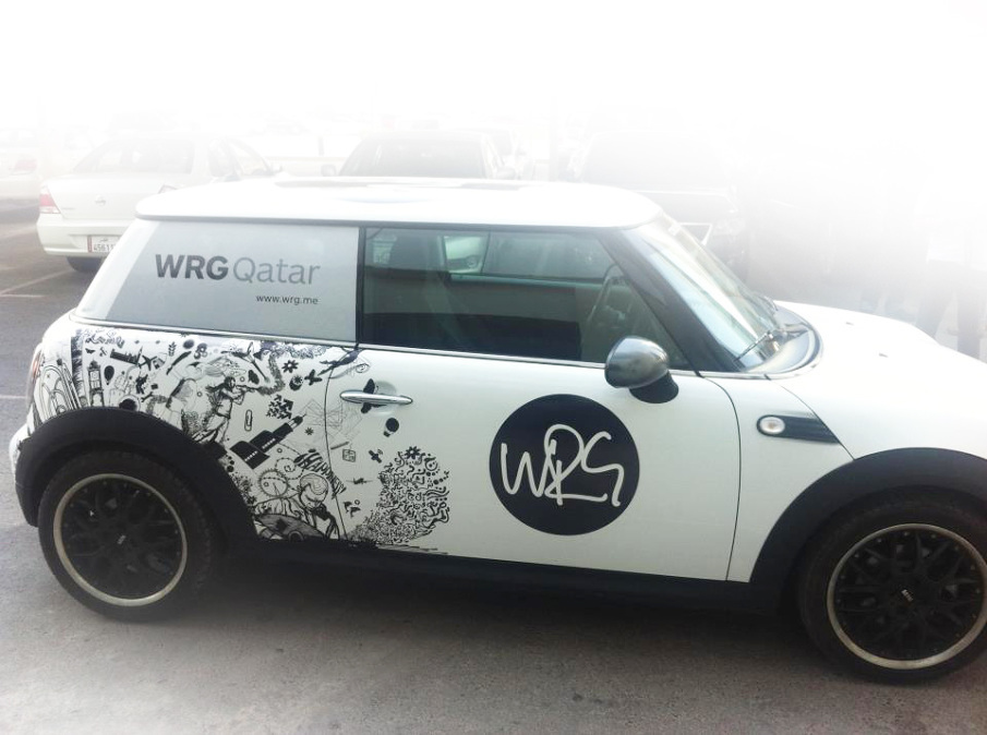 WRG m MINI Cooper car arabic illustration  Qatar arabic calligraphy middle east UAE dubai