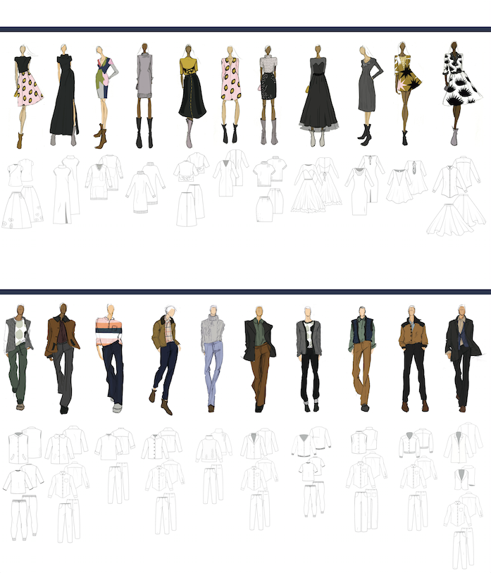 fashion illustration technical drawing Collaboration