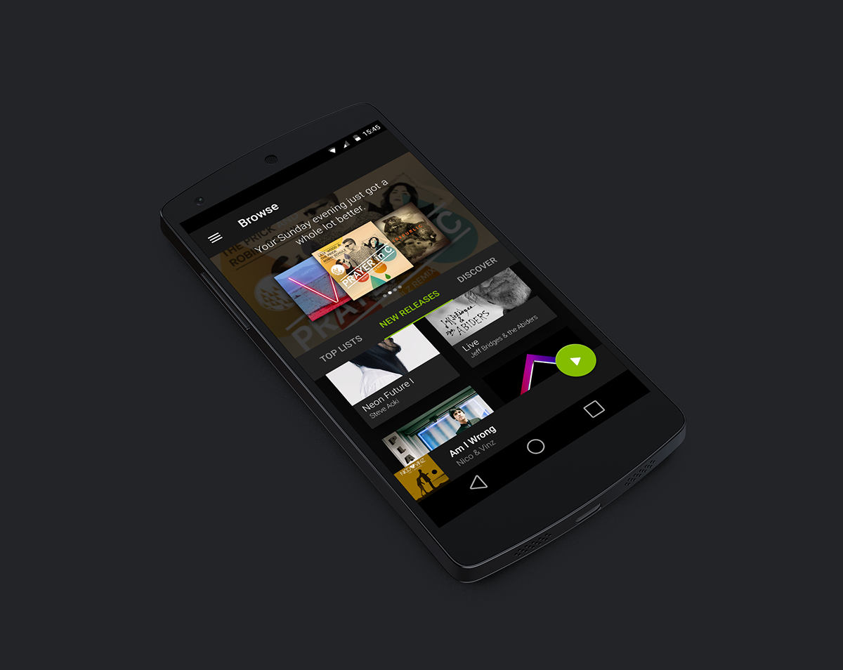 spotify android Web design google app logo ux UI Mockup material