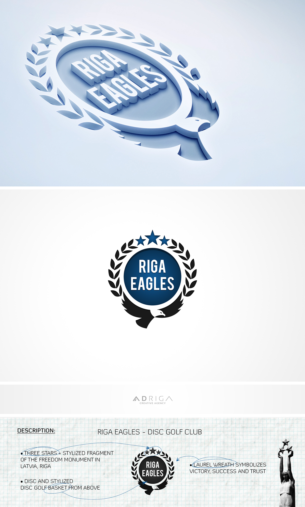 Logo Design discgolf club sport Riga eagles eagle bird