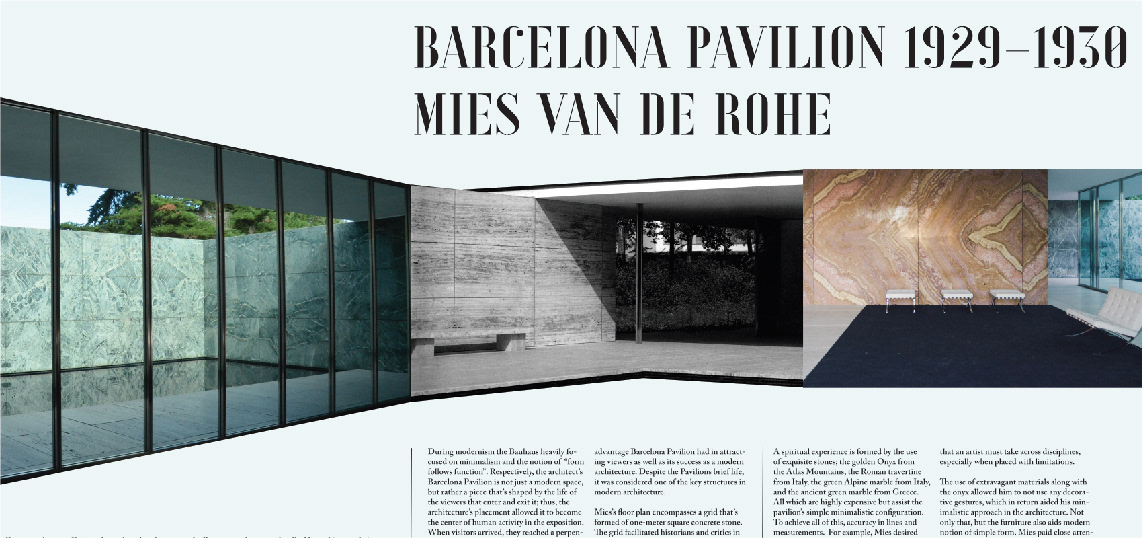 graphic design  landmark poster history of graphic risd Barcelona Pavilion poster Mies Van Der informational poster Architectural poster architecture