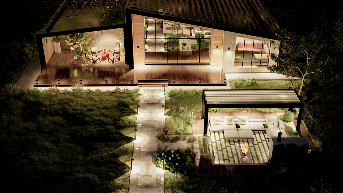 3D 3ds max architecture archviz exterior house modern Outdoor visualization Render