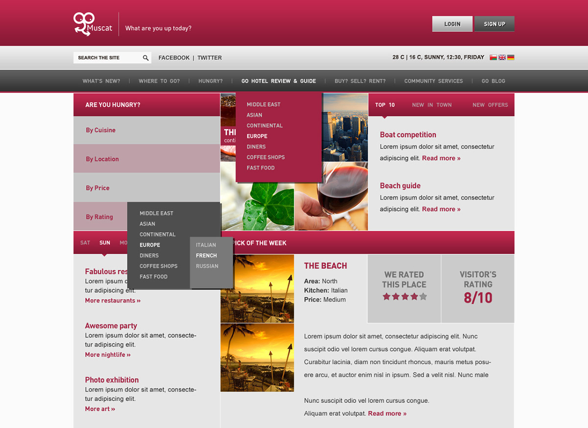Oman Muscat Web design tourist Guide UI ux
