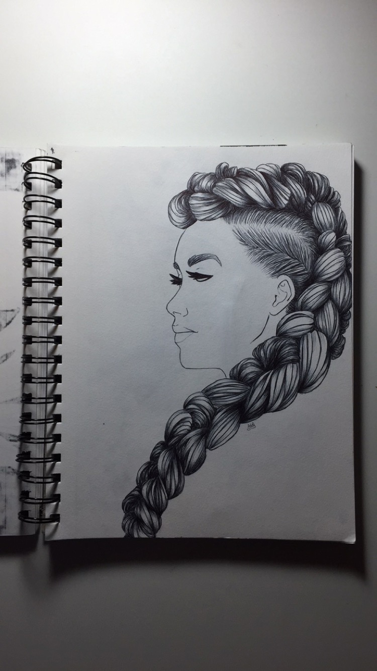 Drawing  pen ink ILLUSTRATION  portrait still life hair eyes Mouth girl