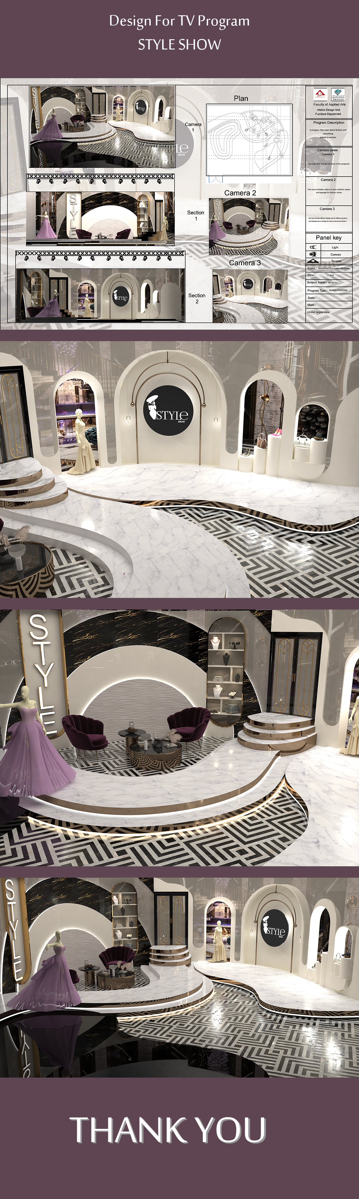 Interior 3ds max vray fashion show design tv show Tv show design