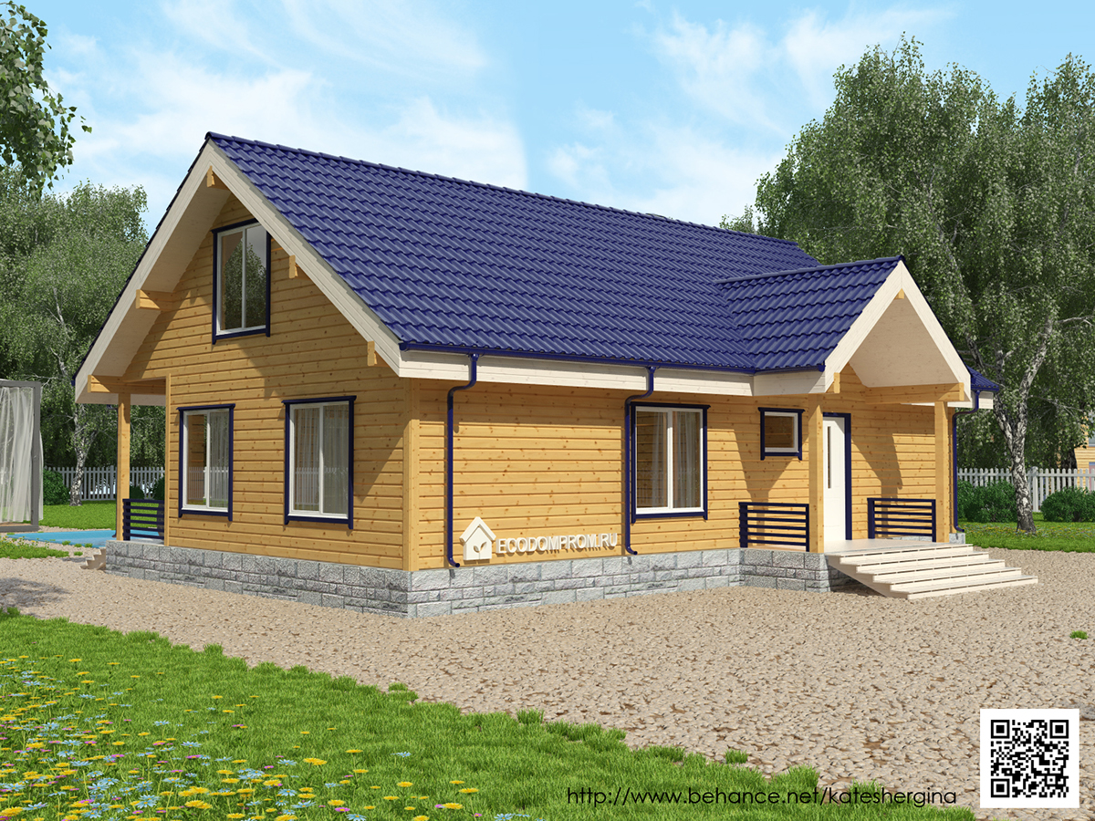 home house wood wooden timder ecodomprom Russia Moscow cabin block house