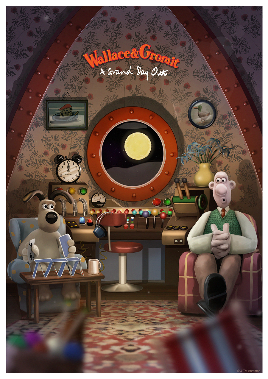 aardman animation  artwork cartoon Digital Art  ILLUSTRATION  poster Wallace and Gromit