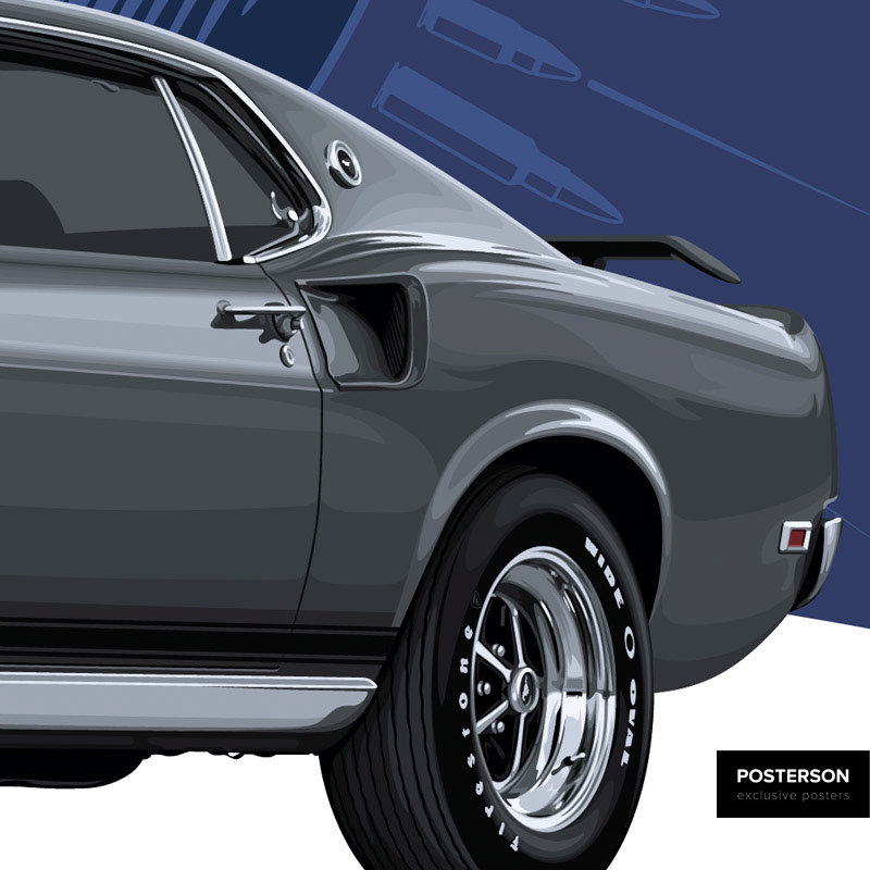 Car poster John Wick Ford Mustang Boss 429 1969 