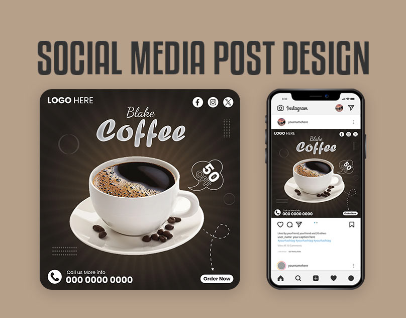 text typography   adobe illustrator designer marketing   Social media post Graphic Designer BLAKE COFFEE