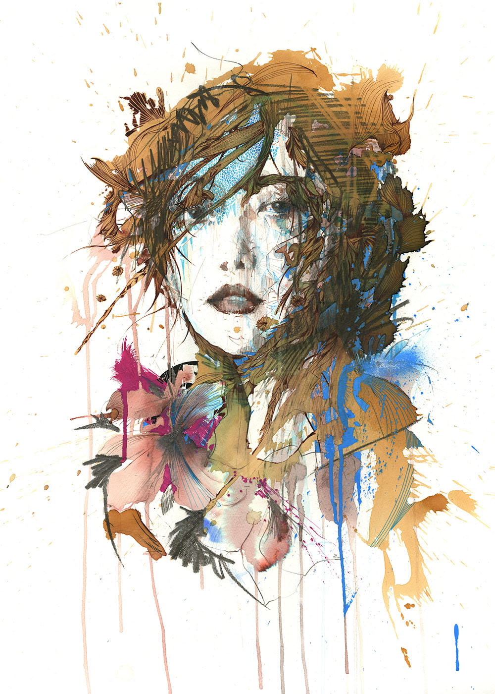 carne griffiths invisible lines above second Hong Kong Coates and Scarry ink and tea works on paper guitars Telecaster custome guitar drawingsk